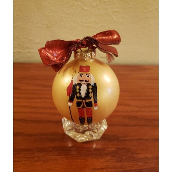 Nutcracker Glass Ornament Handblown Christmas Soldier Hand Painted Vintage - Picture 1 of 5